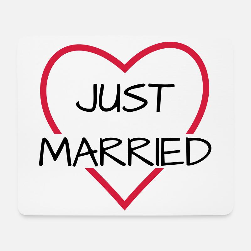 Just married heart wedding partner look - Mouse Pad (horizontal) - white