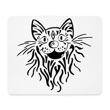 Getigerter Katzenkopf - Katze - Tiger - Kater - Mousepad (Querformat) - Weiß - Vorne