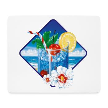 Boisson tropicale de plage dans un verre glacé - Tapis de souris (format paysage) - blanc - Devant