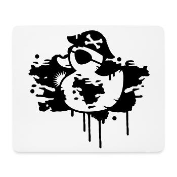 Piraten Gummi Ente mit einem Piraten Hut und - Mousepad (Querformat) - Weiß - Vorne