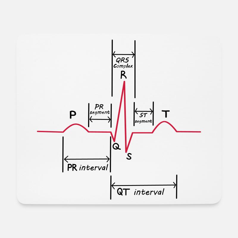 Ecg - Tapis de souris (format paysage) - blanc