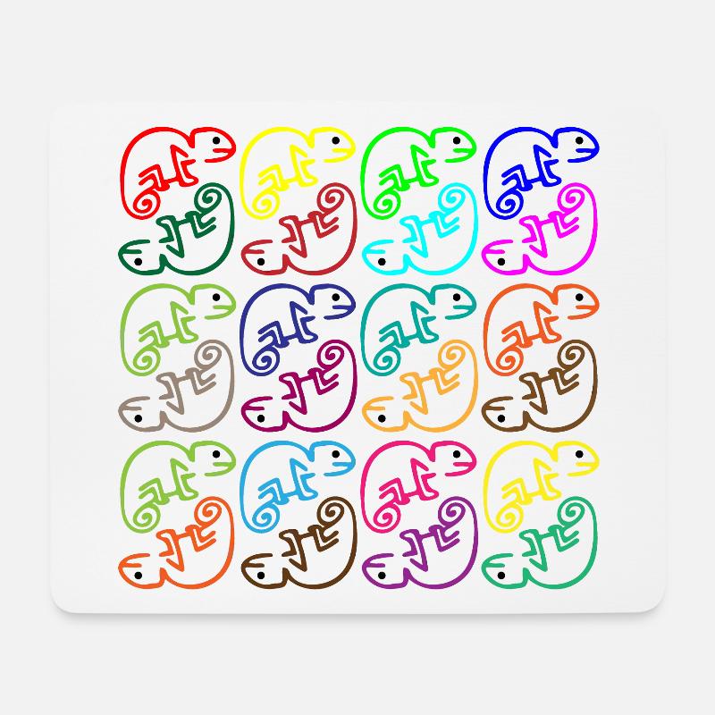 Chamäleon buntes Treiben - Mousepad (Querformat) - Weiß