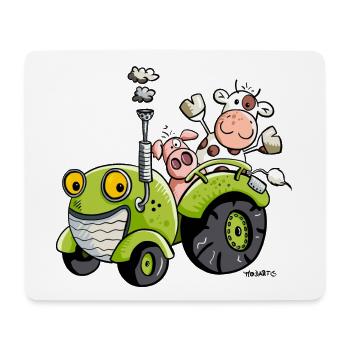 Animals drives a tractor - Mouse Pad (horizontal) - white - Front