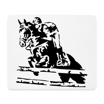 reiten springreiten - Mousepad (Querformat) - Weiß - Vorne