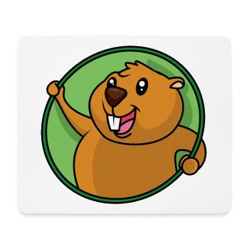 Biber - Mousepad (Querformat) - Weiß - Vorne