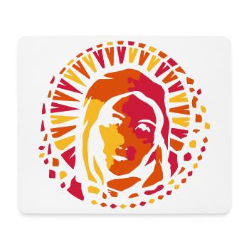 Kirchenfenster Stil Maria Mutter Gottes - Mousepad (Querformat) - Weiß - Vorne