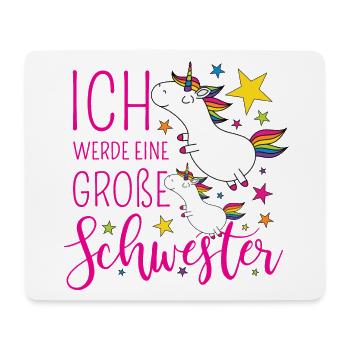 Große Schwester Einhorn Einhörner pink Sterne bunt - Mousepad (Querformat) - Weiß - Vorne