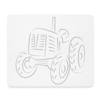 Dessin de tracteur - Tapis de souris (format paysage) - blanc - Devant