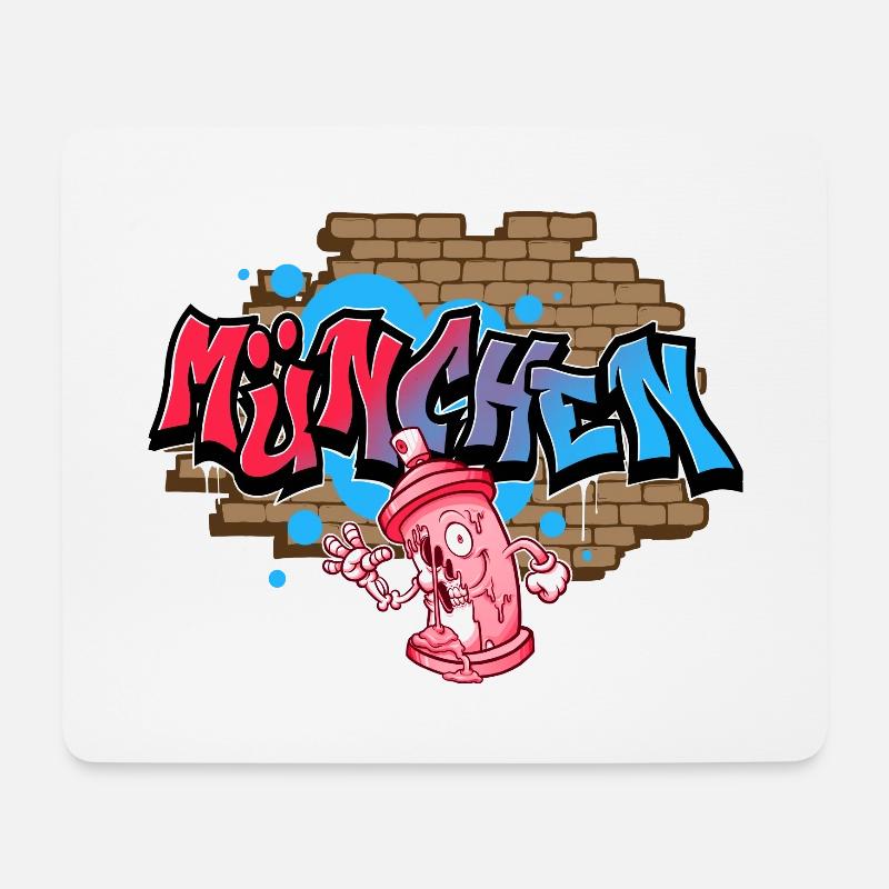München Graffiti - Mousepad (Querformat) - Weiß