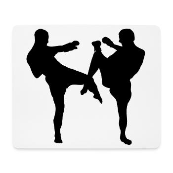 Boxe kickboxing - Tapis de souris (format paysage) - blanc - Devant