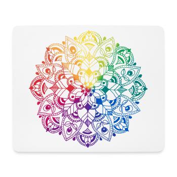 Flower Mandala - Mousepad (Querformat) - Weiß - Vorne