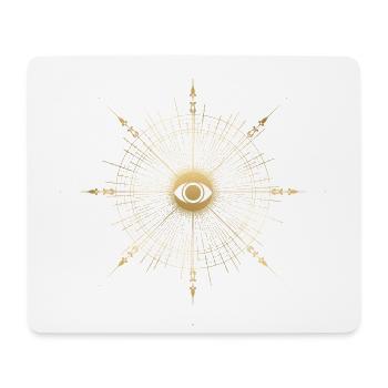 Motif de rayons à l’œil doré - Tapis de souris (format paysage) - blanc - Devant