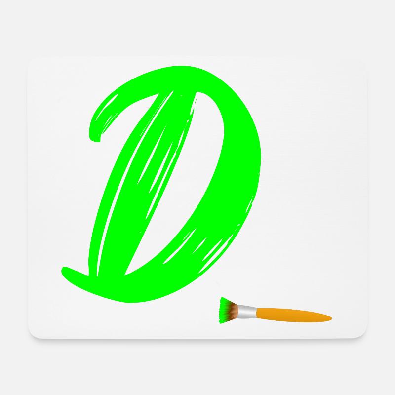 brush green d - Mouse Pad (horizontal) - white