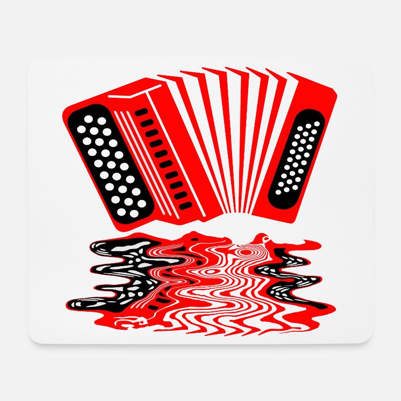 Akkordeon Musiker Musik - Mousepad (Querformat) - Weiß