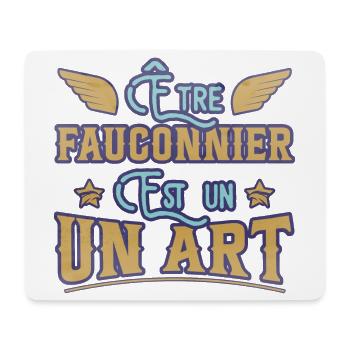 Être fauconnier est un art humour aigle faucon - Tapis de souris (format paysage) - blanc - Devant