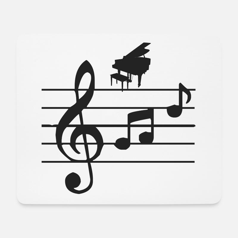 Klavier - Mousepad (Querformat) - Weiß