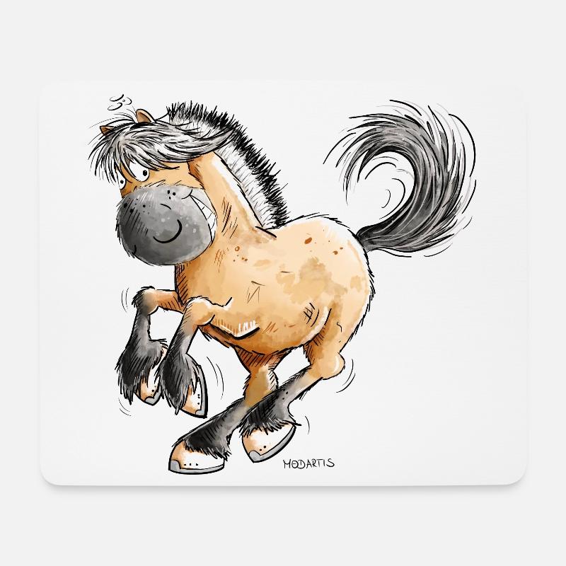 Drolliger Norweger I Fjordpferd I Fjordpferde - Mousepad (Querformat) - Weiß