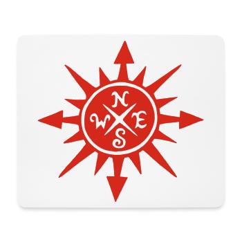 Red sun and compass - Mouse Pad (horizontal) - white - Front