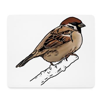 Moineau - Moineau - Tapis de souris (format paysage) - blanc - Devant