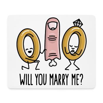 Will you marry me marriage proposal wedding rings - Mouse Pad (horizontal) - white - Front