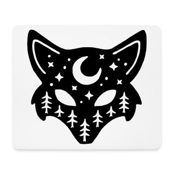 Black fox totem of nature - Mouse Pad (horizontal) - white - Front