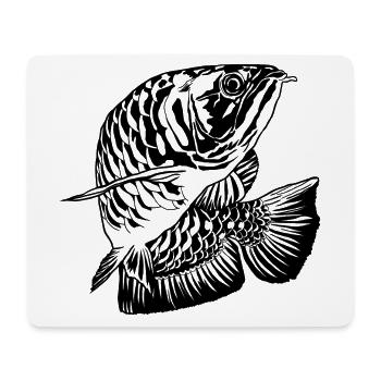 Arowana Fisch Grafik Fische Liebhaber Fanggeräte - Mousepad (Querformat) - Weiß - Vorne