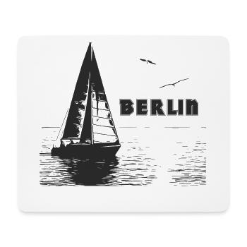 Voilier berlinois et 2 mouettes - Tapis de souris (format paysage) - blanc - Devant