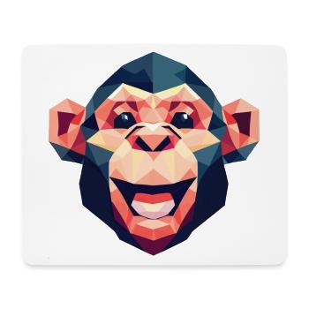 Singe polygonal - Tapis de souris (format paysage) - blanc - Devant