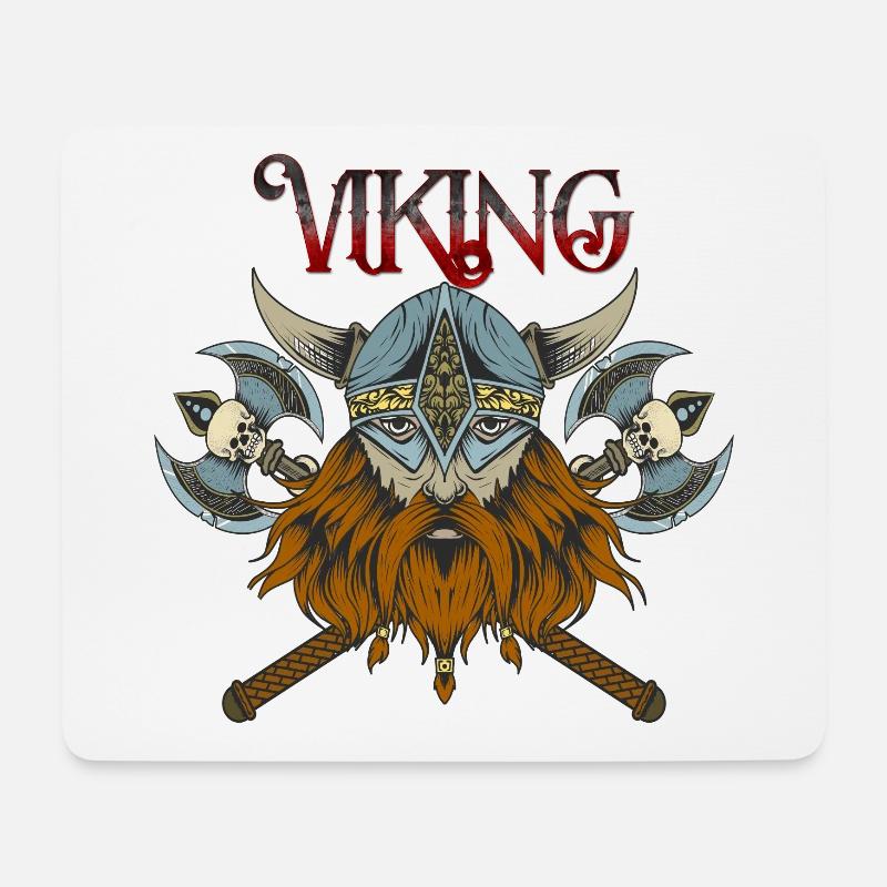 Wikinger - Mousepad (Querformat) - Weiß