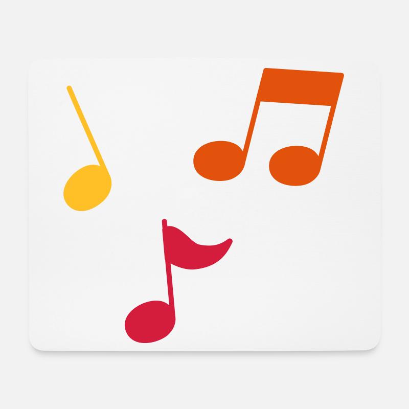 Musiknoten – 3 Farben - Mousepad (Querformat) - Weiß