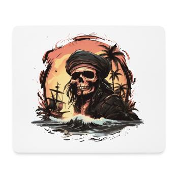 Totenkopfpirat - Mousepad (Querformat) - Weiß - Vorne