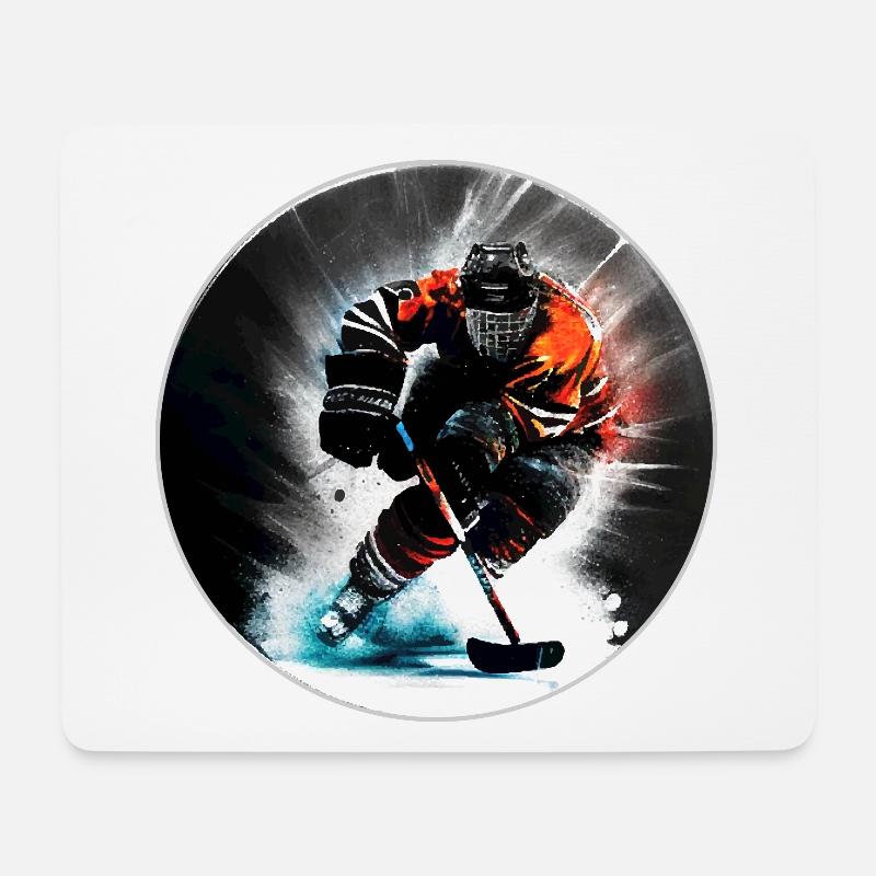 Eishockey - Mousepad (Querformat) - Weiß