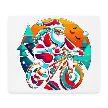 Santa Neon Bike Ride - Mouse Pad (horizontal) - white - Front
