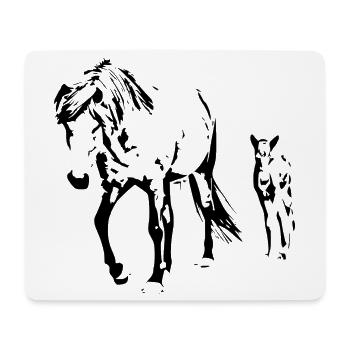 Pferde T-shirt Geschenk Reiter  - Mousepad (Querformat) - Weiß - Vorne