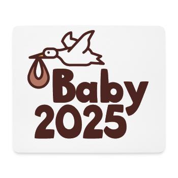 Storch Baby 2025 - Mousepad (Querformat) - Weiß - Vorne