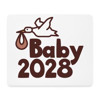 Storch Baby 2028 - Mousepad (Querformat) - Weiß - Vorne