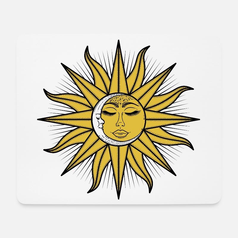 Die schlafende Sonne und der schlafende Mond - Mousepad (Querformat) - Weiß