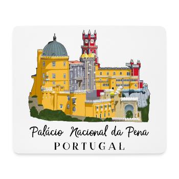 Portugal, Schloss Sintra, Pena Palast, Zeichnung - Mousepad (Querformat) - Weiß - Vorne