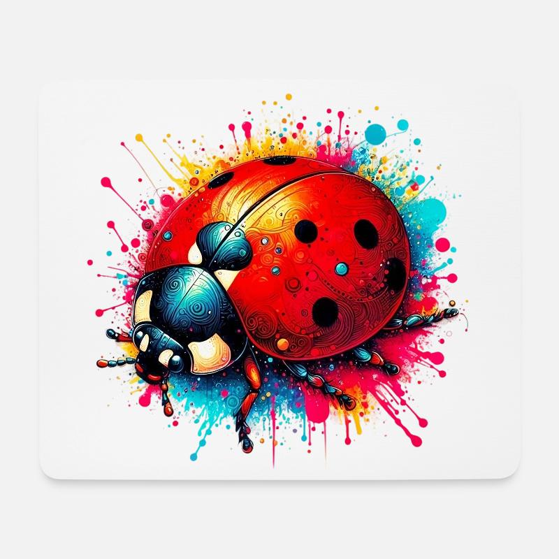 Coccinelle - Tapis de souris (format paysage) - blanc