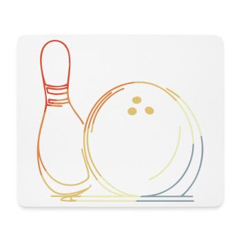 Boule de bowling et croquis de quilles - Tapis de souris (format paysage) - blanc - Devant