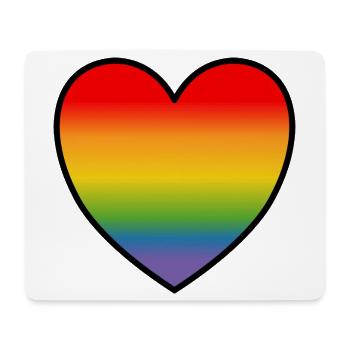 LGBT Shirt Regenbogenherz - Mousepad (Querformat) - Weiß - Vorne