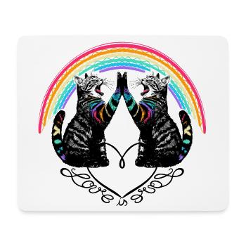 Cats Rainbow Love is Love Reflection - Mouse Pad (horizontal) - white - Front