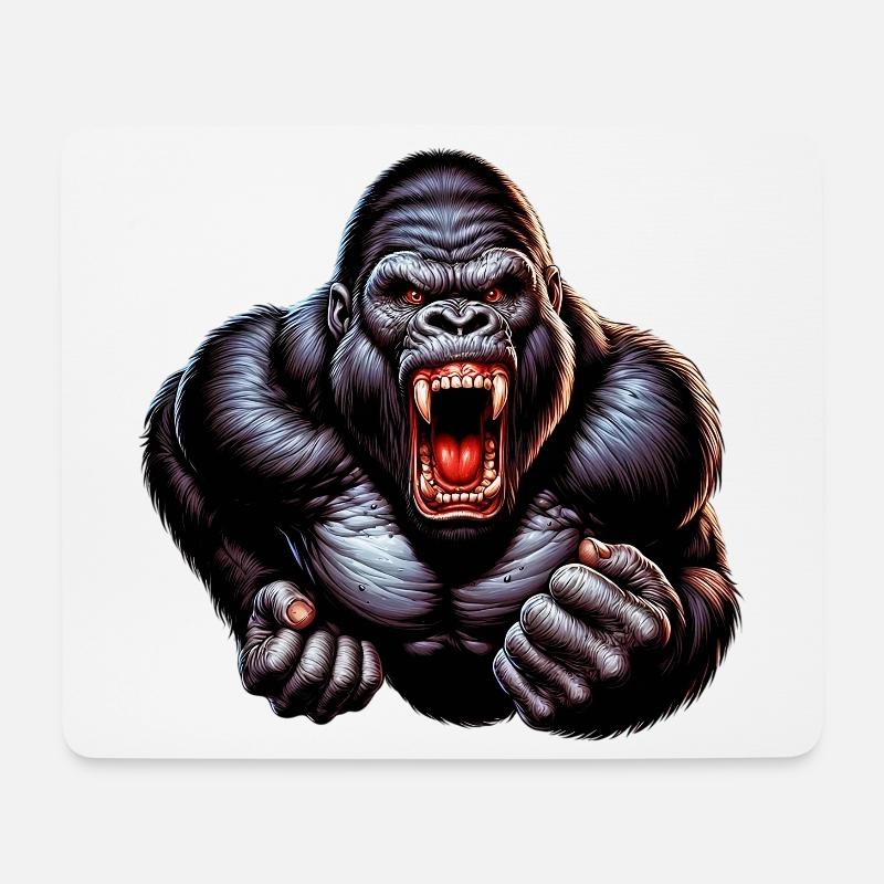 Gorilla - Mousepad (Querformat) - Weiß