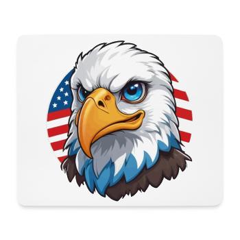 Drapeau des États-Unis Eaglehead Bald Eagle - Tapis de souris (format paysage) - blanc - Devant
