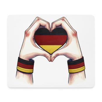 Deutschland Flaggenherz Heimat BRD - Mousepad (Querformat) - Weiß - Vorne