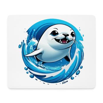 Phoque Phoque Mer - Tapis de souris (format paysage) - blanc - Devant