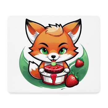 Foxy Strawberry Cake - Mouse Pad (horizontal) - white - Front