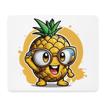 Kleine Ananas - Mousepad (Querformat) - Weiß - Vorne