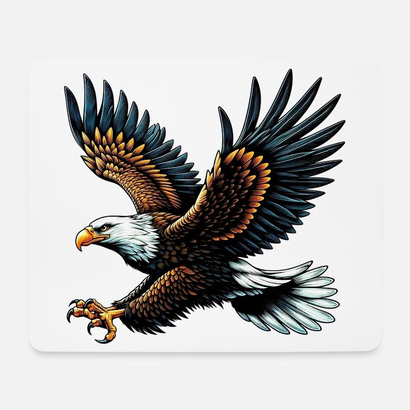Adler - Mousepad (Querformat) - Weiß