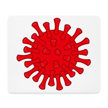 Illustration de la molécule rouge Covid - Tapis de souris (format paysage) - blanc - Devant